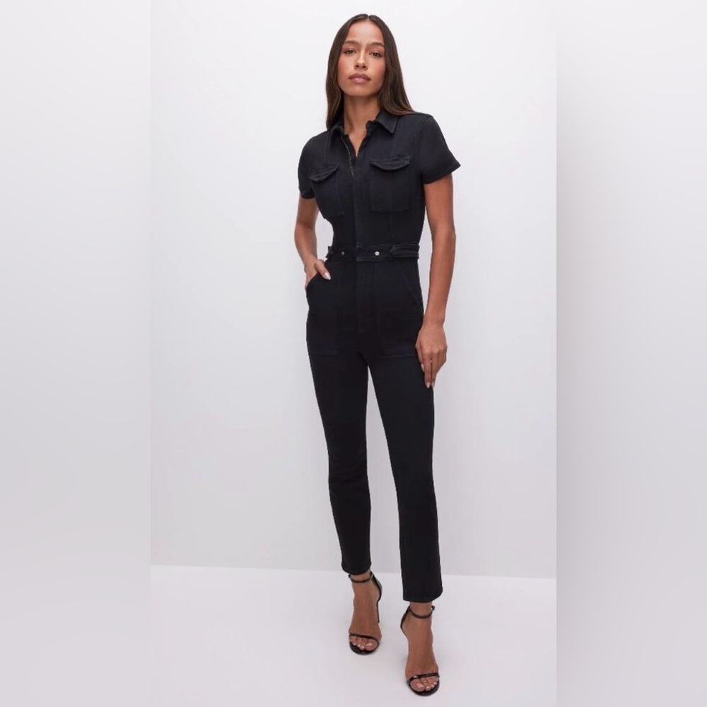 Good American Fit for Success Jumpsuit- Black- NWT-Large